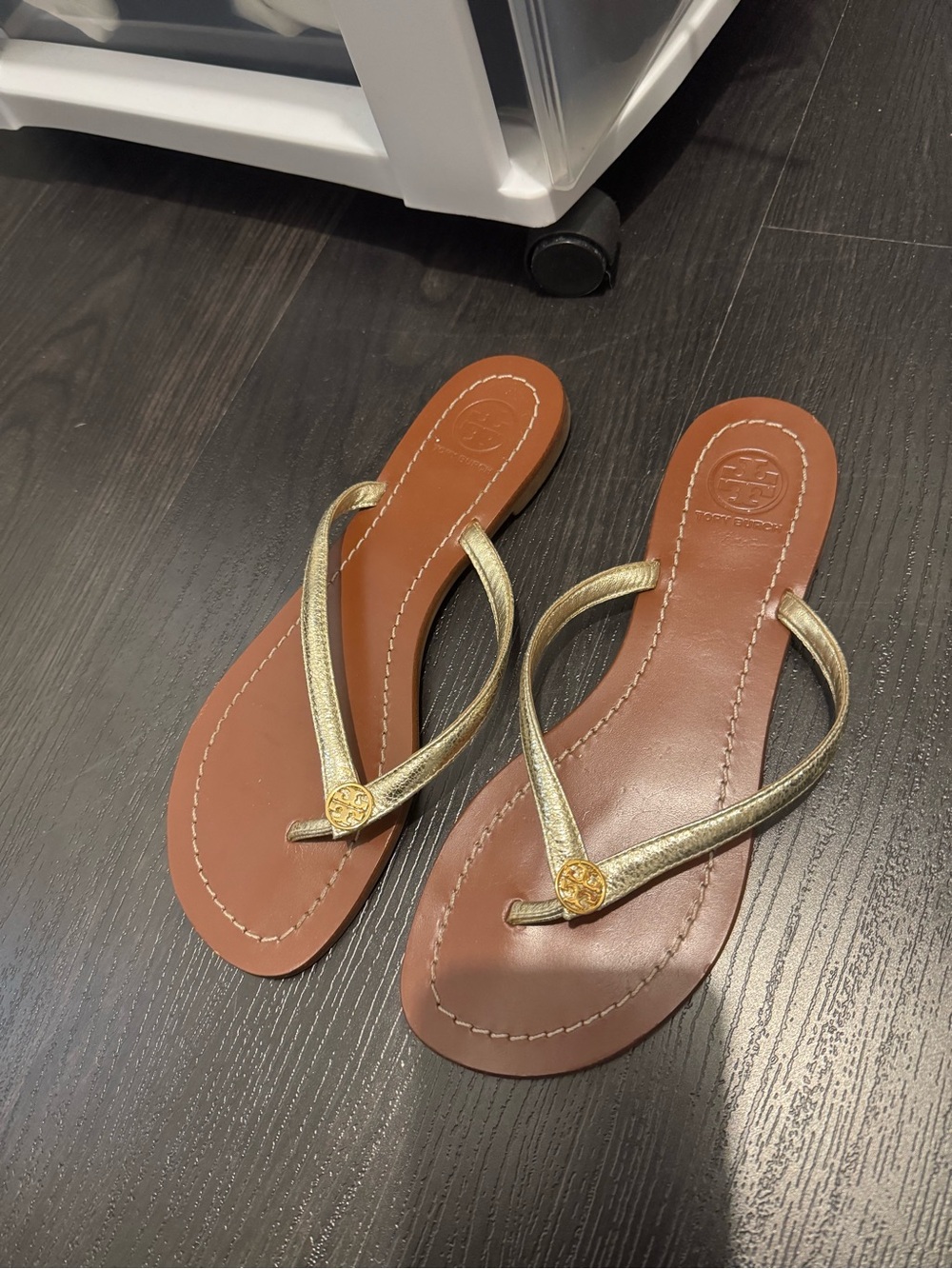 Tory Burch Gold Leather Sandals